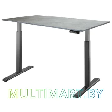 Стол для работы стоя ErgoSmart Electric Desk 1380x800x18 мм (бетон чикаго светло-серый/черный)